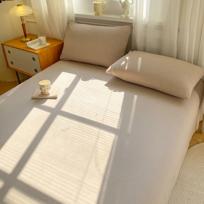 91家纺网 家纺一手货源 找家纺 恋人优选 2026新款全棉纯棉色织床单单床单床单单件 杏仁棕