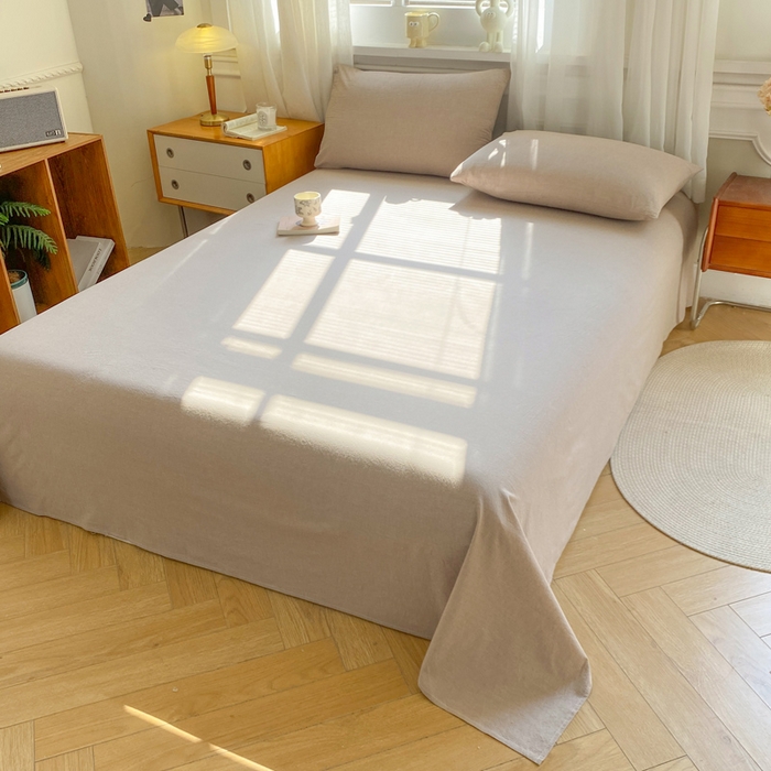 91家纺网 家纺一手货源 找家纺 恋人优选 2026新款全棉纯棉色织床单单床单床单单件 杏仁棕