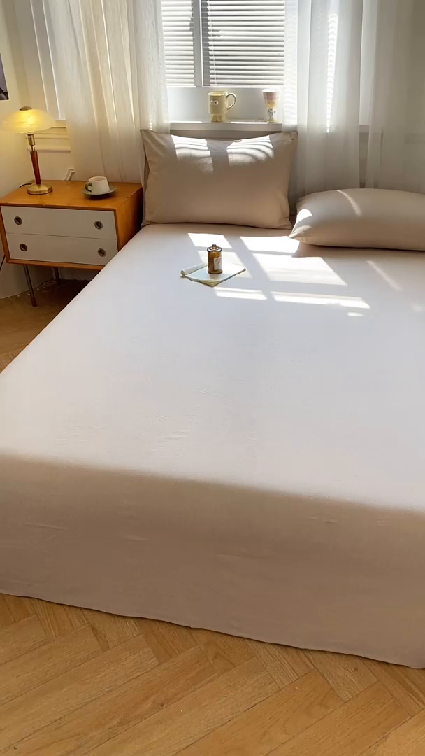 91家纺网 家纺一手货源 找家纺 恋人优选 2026新款全棉纯棉色织床单单床单床单单件 杏仁棕