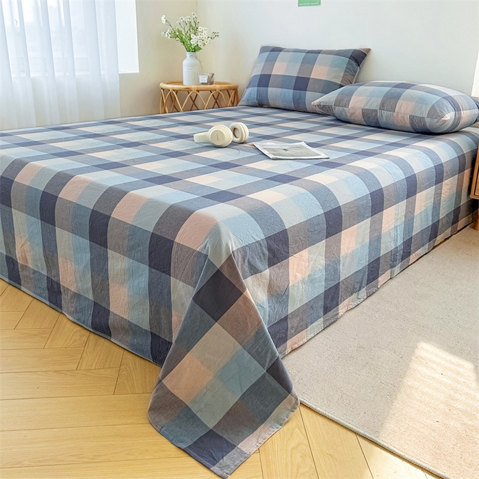 91家纺网 家纺一手货源 找家纺 恋人优选 2026新款全棉纯棉色织床单单床单床单单件 英伦-兰