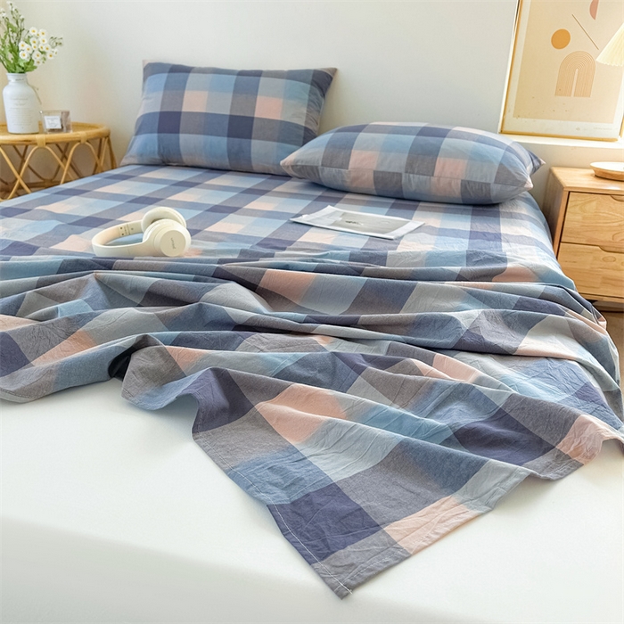 91家纺网 家纺一手货源 找家纺 恋人优选 2026新款全棉纯棉色织床单单床单床单单件 英伦-兰