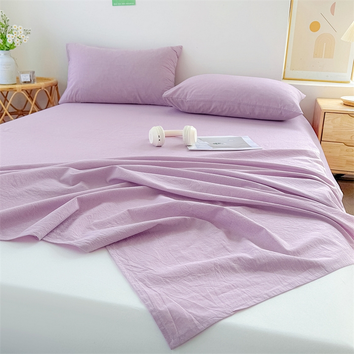 91家纺网 家纺一手货源 找家纺 恋人优选 2026新款全棉纯棉色织床单单床单床单单件 紫色