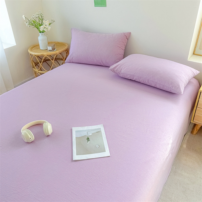 91家纺网 家纺一手货源 找家纺 恋人优选 2026新款全棉纯棉色织床单单床单床单单件 紫色