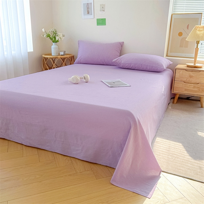 91家纺网 家纺一手货源 找家纺 恋人优选 2026新款全棉纯棉色织床单单床单床单单件 紫色