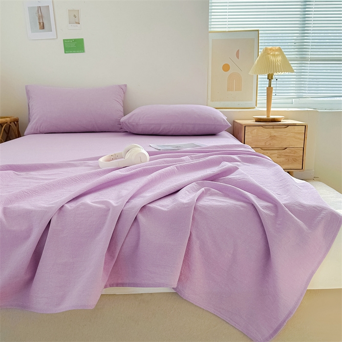 91家纺网 家纺一手货源 找家纺 恋人优选 2026新款全棉纯棉色织床单单床单床单单件 紫色