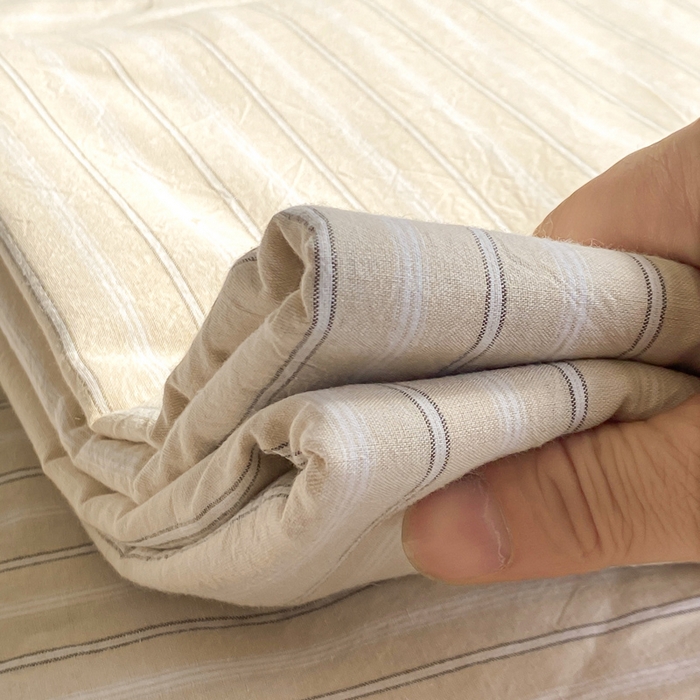 91家纺网 家纺一手货源 找家纺 恋人优选 2026新款全棉纯棉色织床单单床单床单单件 简希米条（无标款）