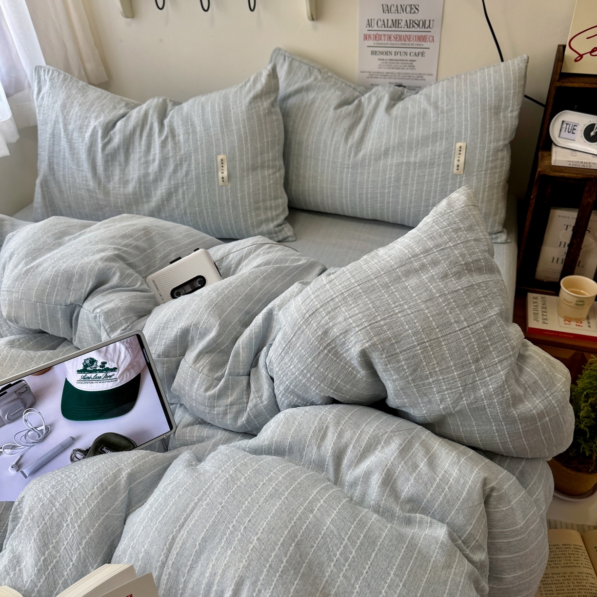 91家纺网 家纺一手货源 找家纺 艾特你 2026新款亚麻风纯色无印四件套 中兰