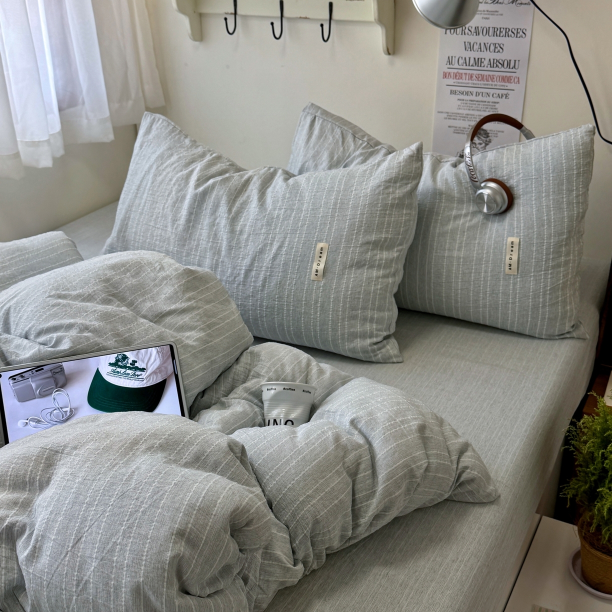 91家纺网 家纺一手货源 找家纺 艾特你 2026新款亚麻风纯色无印四件套 中兰