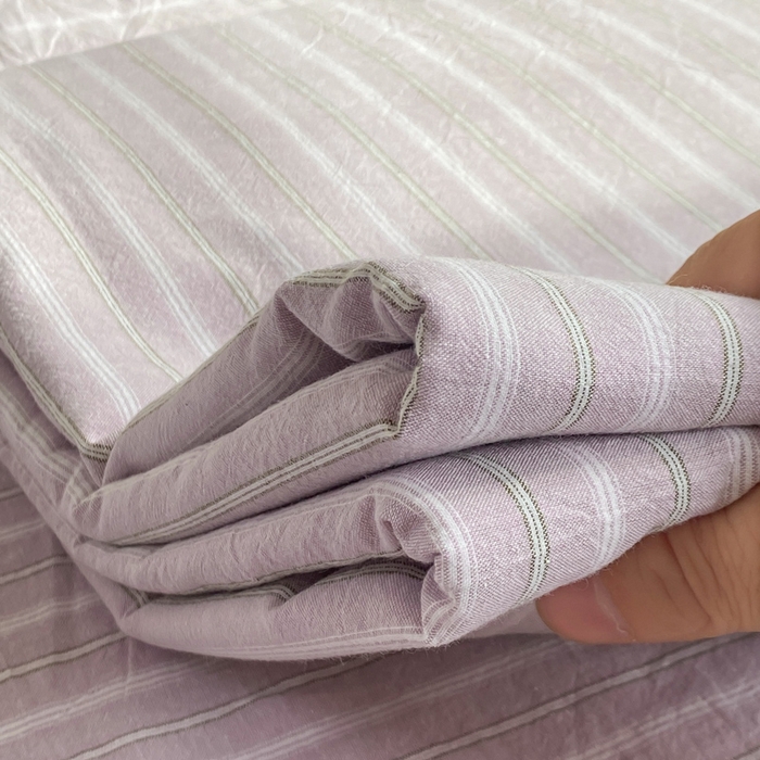 91家纺网 家纺一手货源 找家纺 恋人优选 2026新款全棉纯棉色织床单单床单床单单件 简希紫条（无标款）