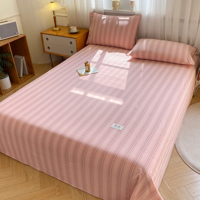 91家纺网 家纺一手货源 找家纺 恋人优选 2026新款全棉纯棉色织床单单床单床单单件 娇韵粉