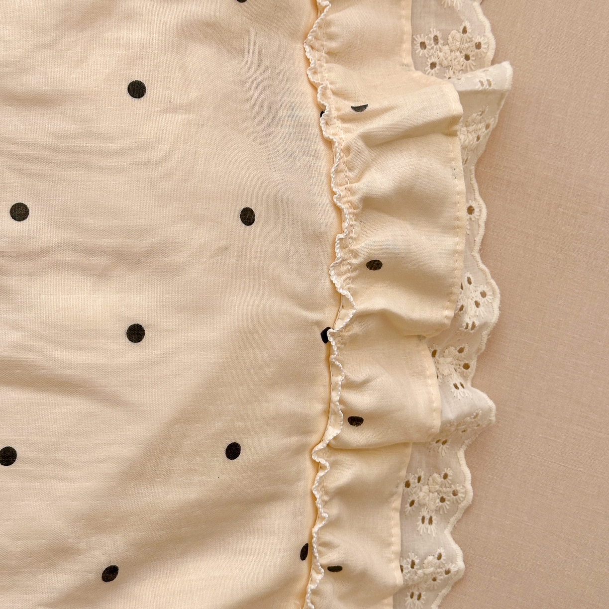 91家纺网 家纺一手货源 找家纺 （总）锦彩家居 2026新款A类全棉双层纱韩式花边款小清新三件套四件套INS小红书博主风-晚茶与夏系列（提供买家秀）