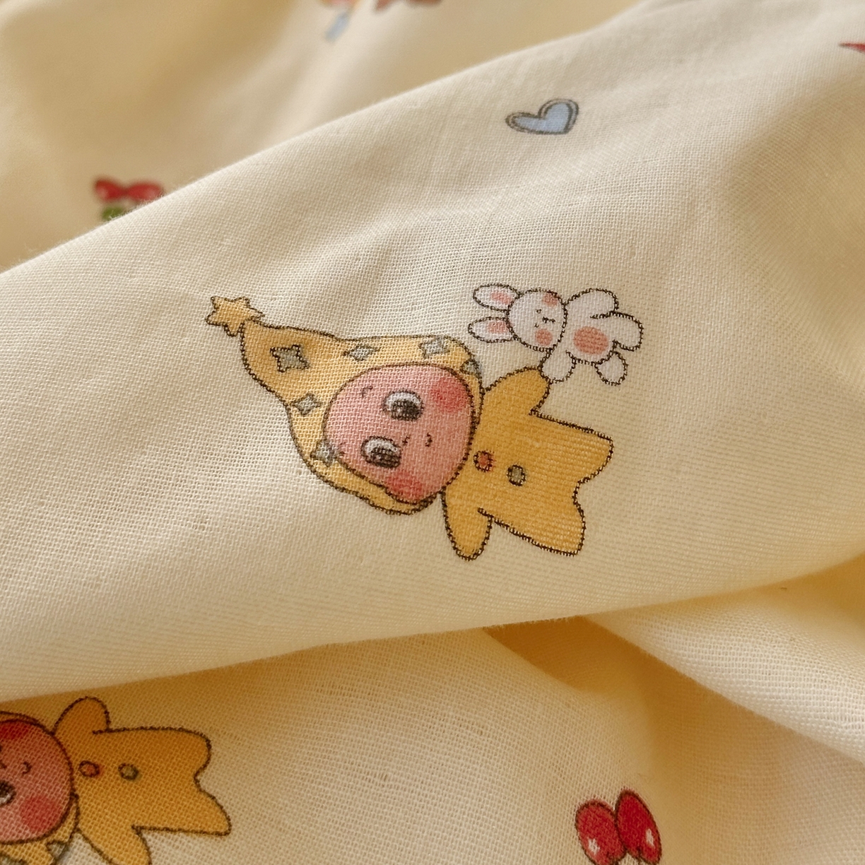 91家纺网 家纺一手货源 找家纺 锦彩家居 2026新款A类全棉双层纱韩式花边款小清新三件套四件套INS小红书博主风-晚茶与夏系列（提供买家秀） 幸运星星