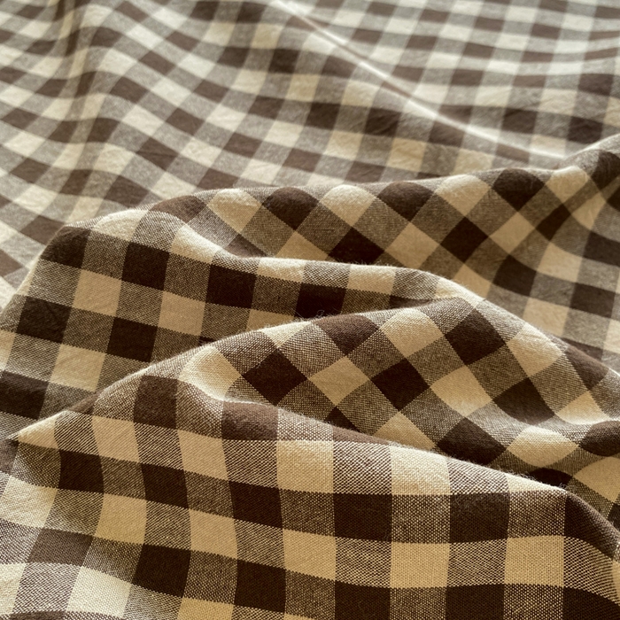 91家纺网 家纺一手货源 找家纺 恋人优选 2026新款全棉纯棉色织床单单床单床单单件 素格-咖（无标款）