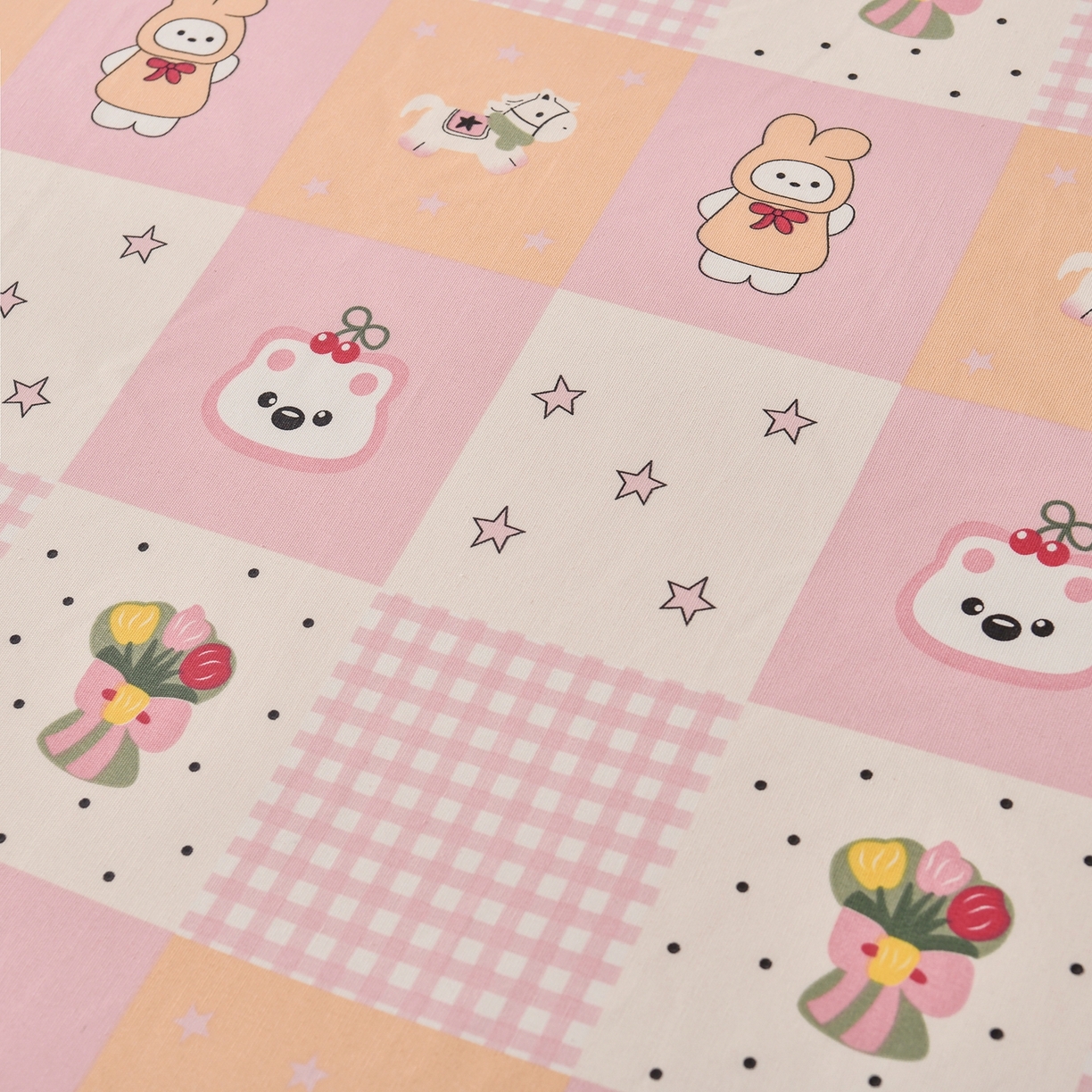 91家纺网 家纺一手货源 找家纺 悠米悠家 2026新款工艺款印花老粗布床笠单品床笠床笠单件凉席席子 甜粉趣乐园