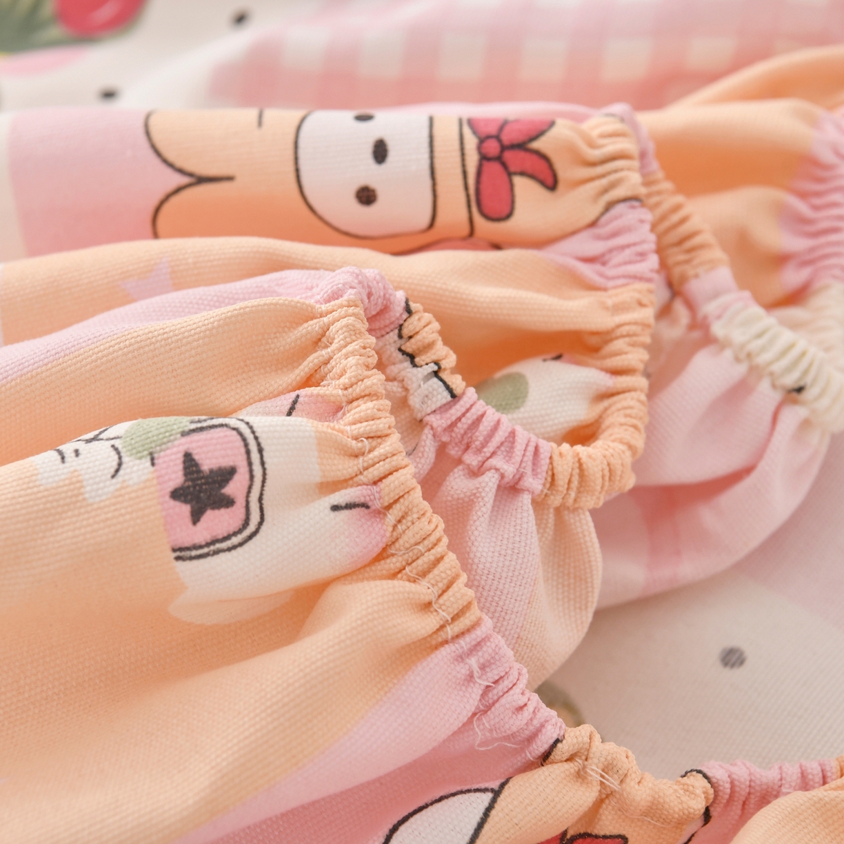 91家纺网 家纺一手货源 找家纺 悠米悠家 2026新款工艺款印花老粗布床笠单品床笠床笠单件凉席席子 甜粉趣乐园