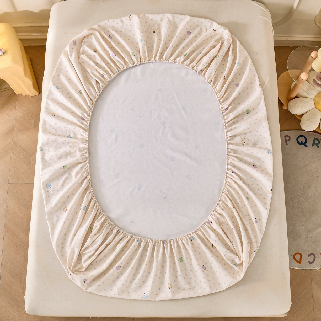 91家纺网 家纺一手货源 找家纺 悠米悠家 2026新款工艺款印花老粗布床笠单品床笠床笠单件凉席席子 浅禾南瓜记