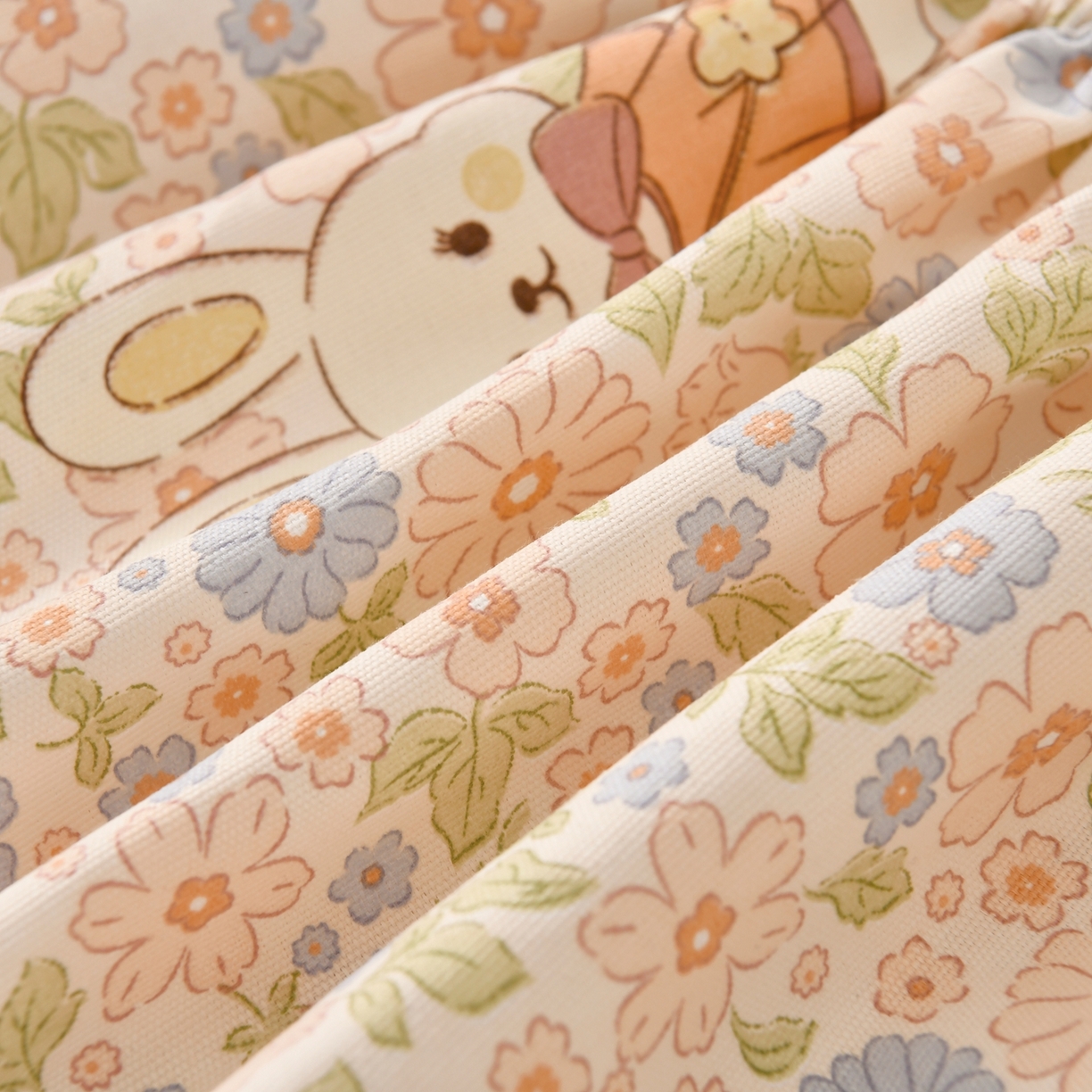 91家纺网 家纺一手货源 找家纺 悠米悠家 2026新款工艺款印花老粗布床笠单品床笠床笠单件凉席席子 春日兔游记