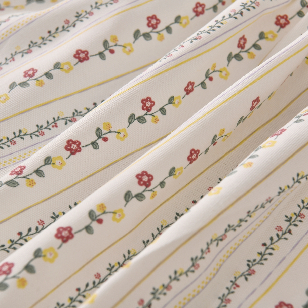 91家纺网 家纺一手货源 找家纺 悠米悠家 2026新款工艺款印花老粗布床笠单品床笠床笠单件凉席席子 森系花蔓