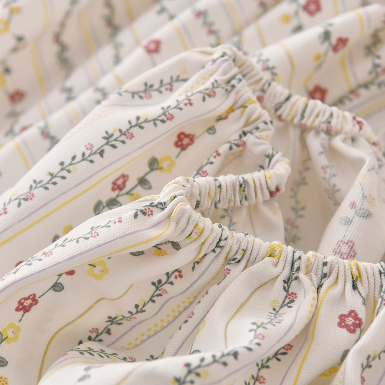 91家纺网 家纺一手货源 找家纺 悠米悠家 2026新款工艺款印花老粗布床笠单品床笠床笠单件凉席席子 森系花蔓