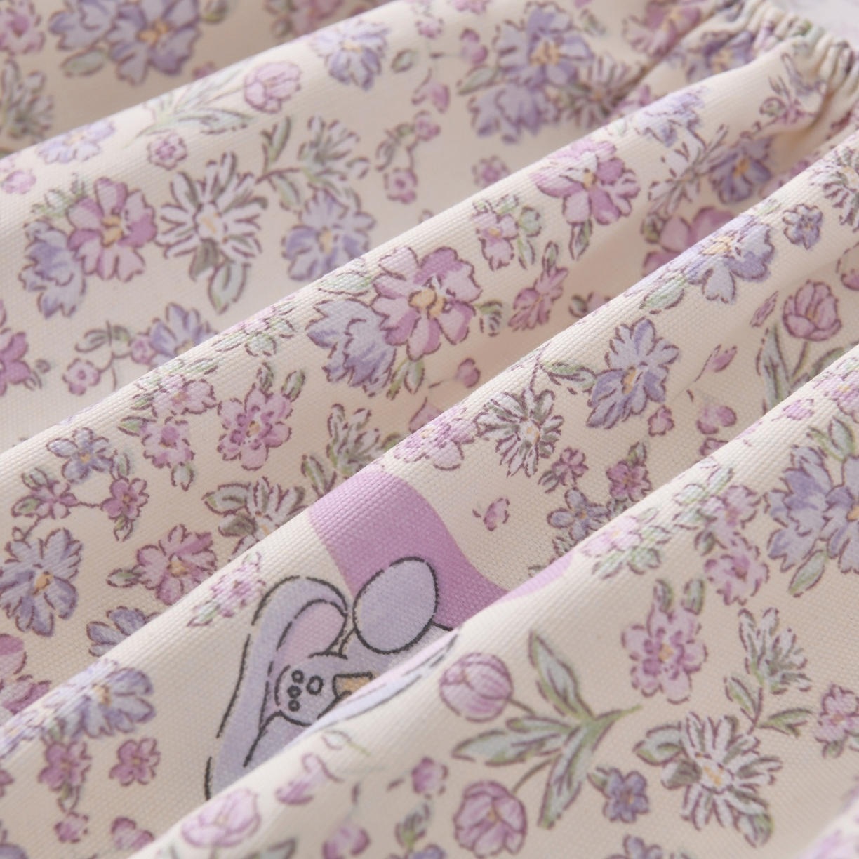 91家纺网 家纺一手货源 找家纺 悠米悠家 2026新款工艺款印花老粗布床笠单品床笠床笠单件凉席席子 花间垂耳兔