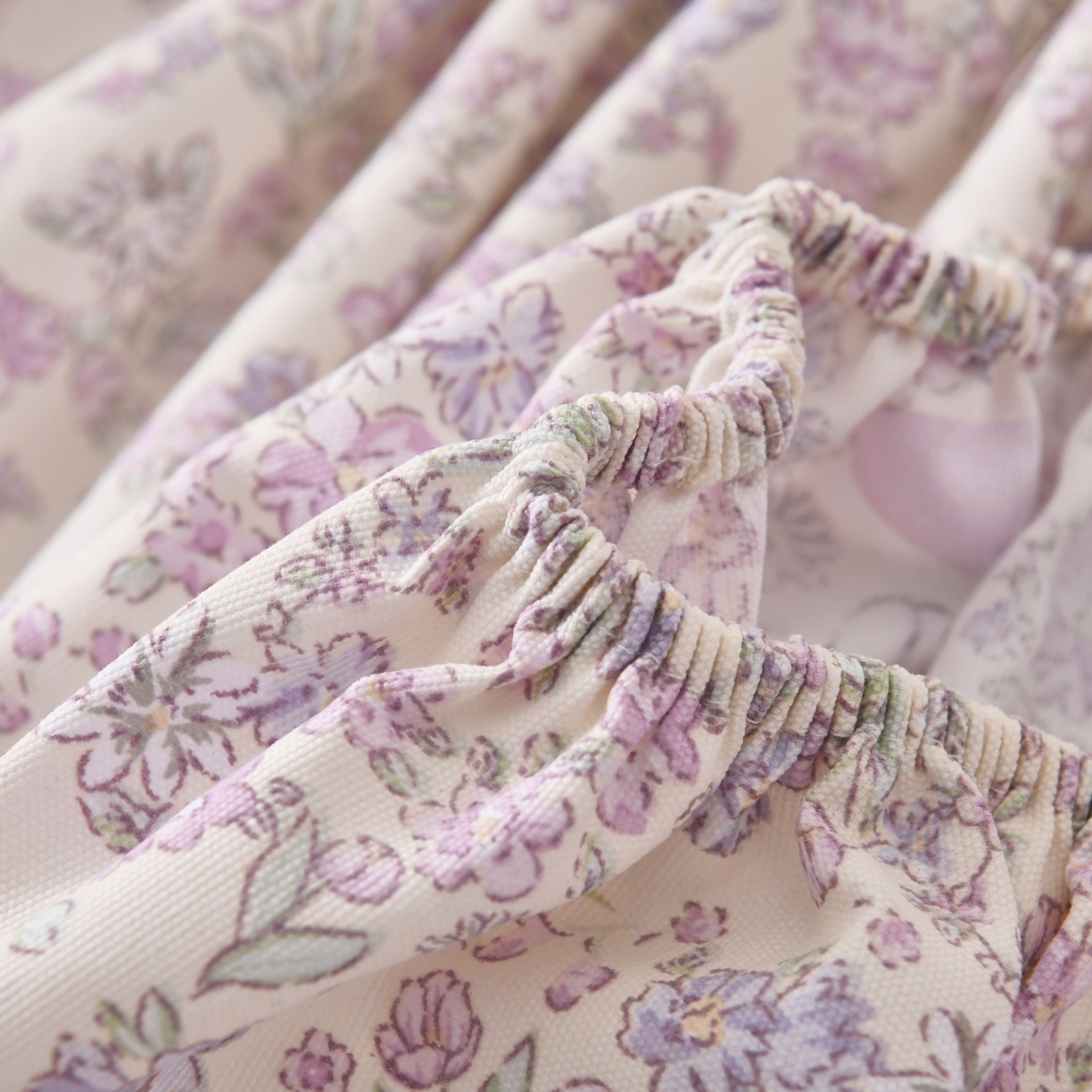 91家纺网 家纺一手货源 找家纺 悠米悠家 2026新款工艺款印花老粗布床笠单品床笠床笠单件凉席席子 花间垂耳兔