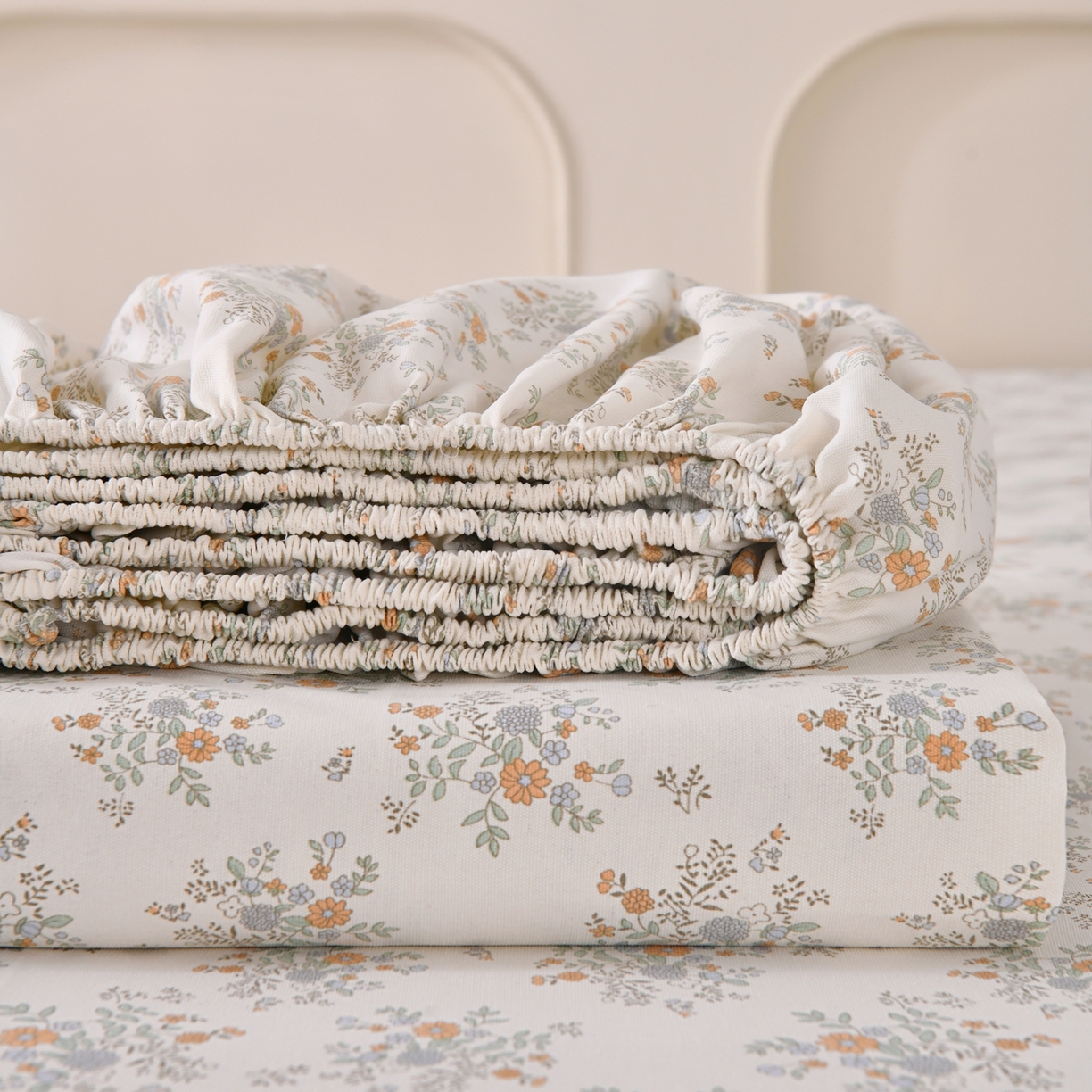 悠米悠家 2026新款工艺款印花老粗布床笠单品床笠床笠单件凉席席子 秋野小雏菊