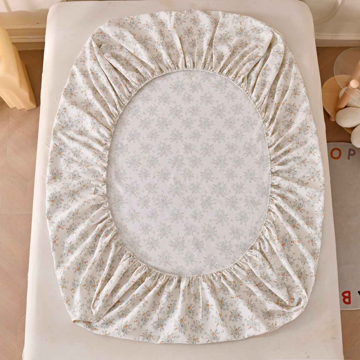 91家纺网 家纺一手货源 找家纺 悠米悠家 2026新款工艺款印花老粗布床笠单品床笠床笠单件凉席席子 秋野小雏菊