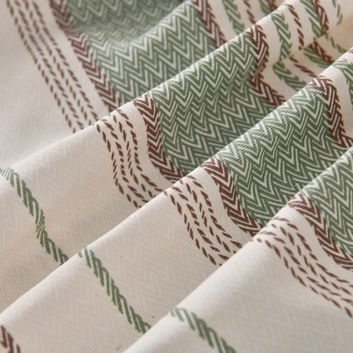 91家纺网 家纺一手货源 找家纺 悠米悠家 2026新款工艺款印花老粗布床笠单品床笠床笠单件凉席席子 青棕素条纹