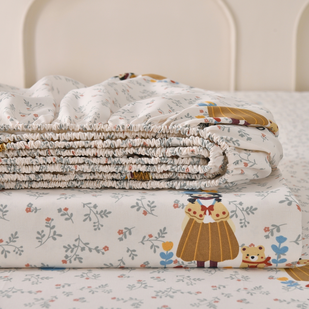 悠米悠家 2026新款工艺款印花老粗布床笠单品床笠床笠单件凉席席子 森系少女心