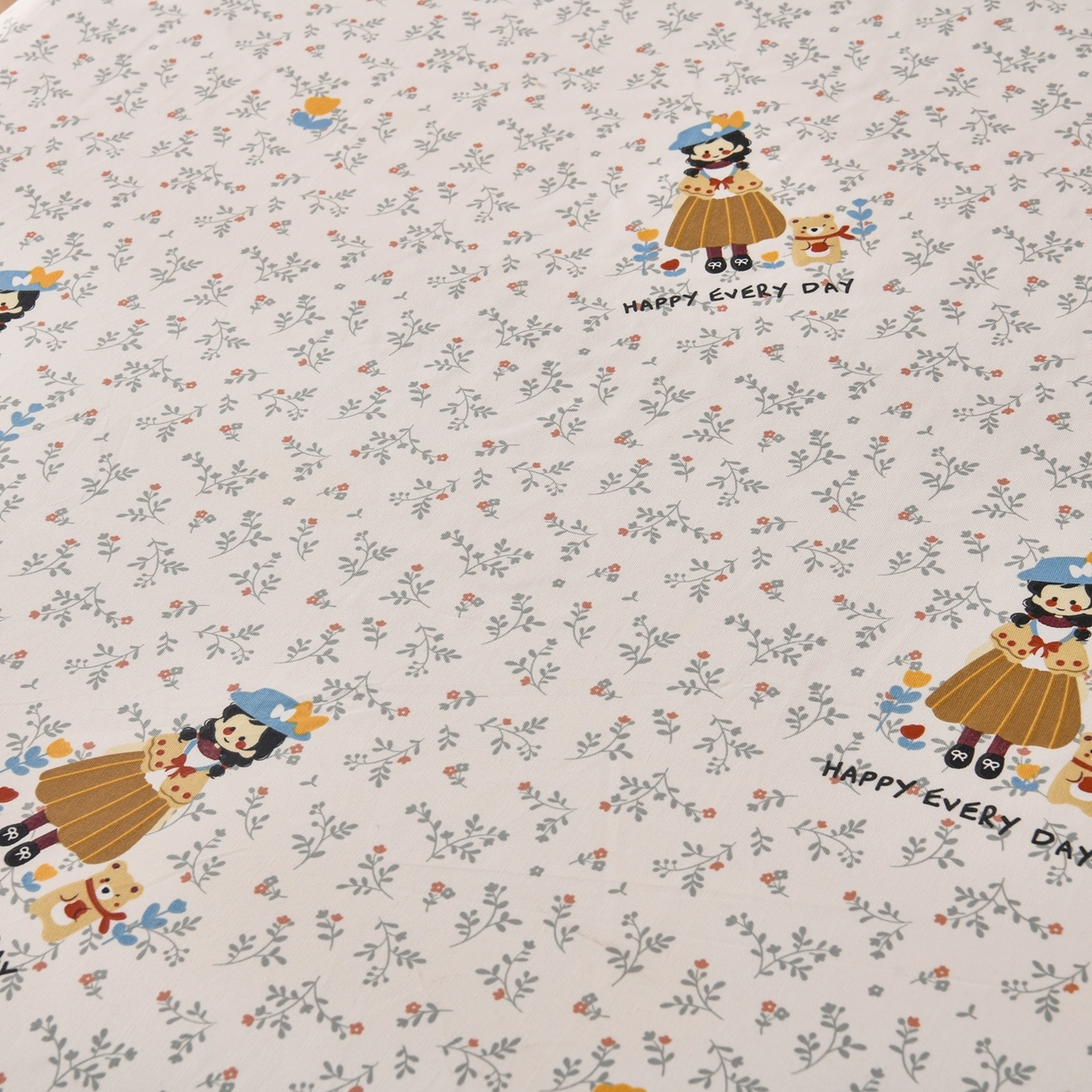 91家纺网 家纺一手货源 找家纺 悠米悠家 2026新款工艺款印花老粗布床笠单品床笠床笠单件凉席席子 森系少女心