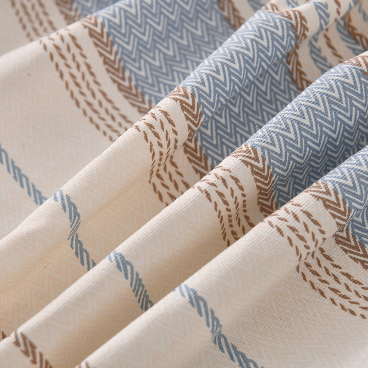 91家纺网 家纺一手货源 找家纺 悠米悠家 2026新款工艺款印花老粗布床笠单品床笠床笠单件凉席席子 海盐棕条纹