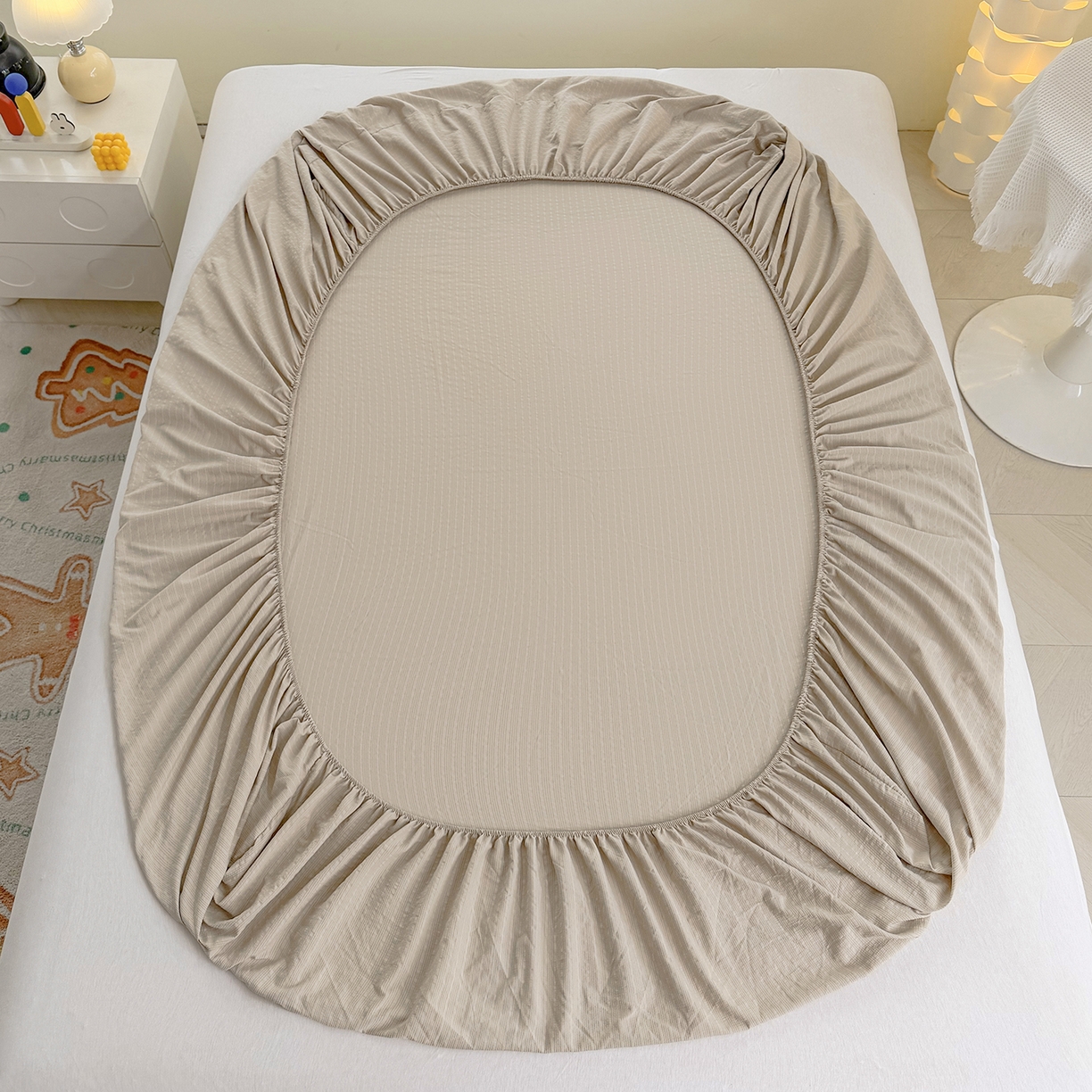 91家纺网 家纺一手货源 找家纺 （总）悠米悠家 2026春夏新款高克重A类泡芙纱泡泡皱皱纱四件套