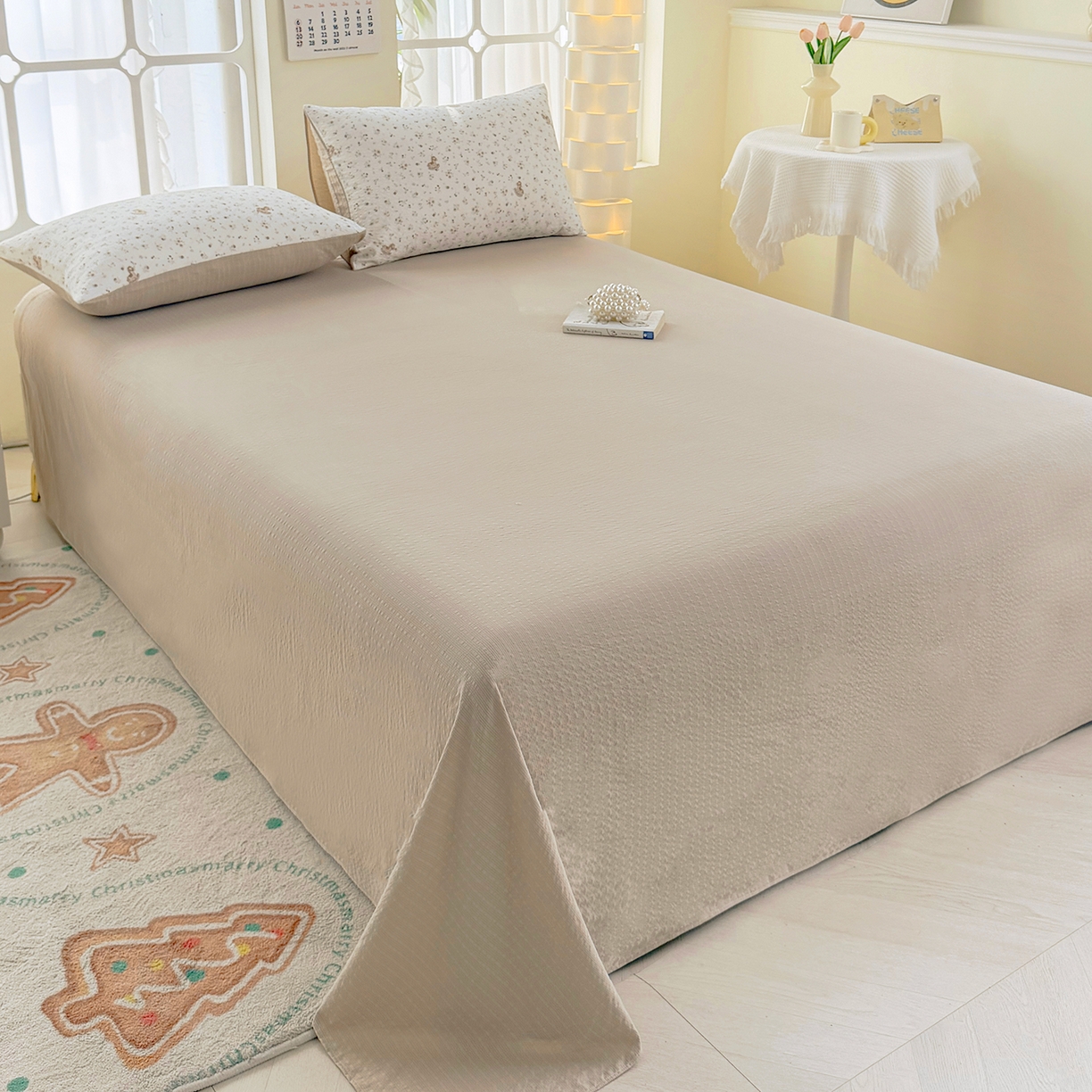 91家纺网 家纺一手货源 找家纺 （总）悠米悠家 2026春夏新款高克重A类泡芙纱泡泡皱皱纱四件套