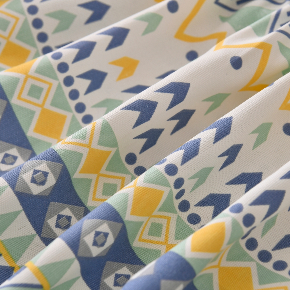 91家纺网 家纺一手货源 找家纺 悠米悠家 2026新款工艺款印花老粗布床笠单品床笠床笠单件凉席席子 青柠波西纹