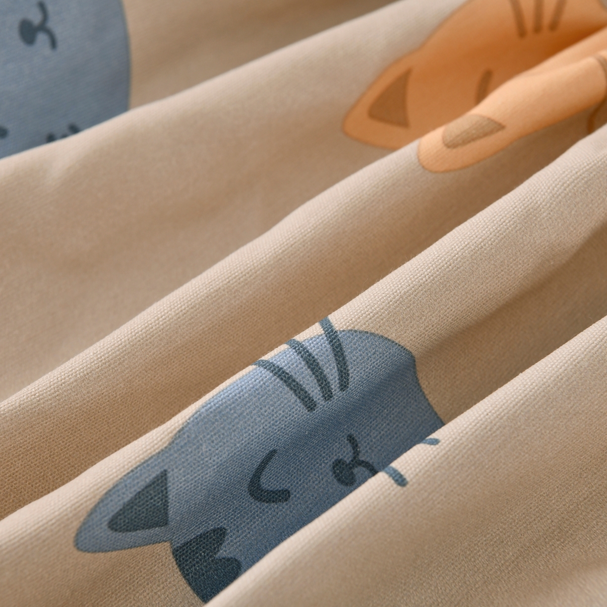 91家纺网 家纺一手货源 找家纺 悠米悠家 2026新款工艺款印花老粗布床笠单品床笠床笠单件凉席席子 奶咖喵星集