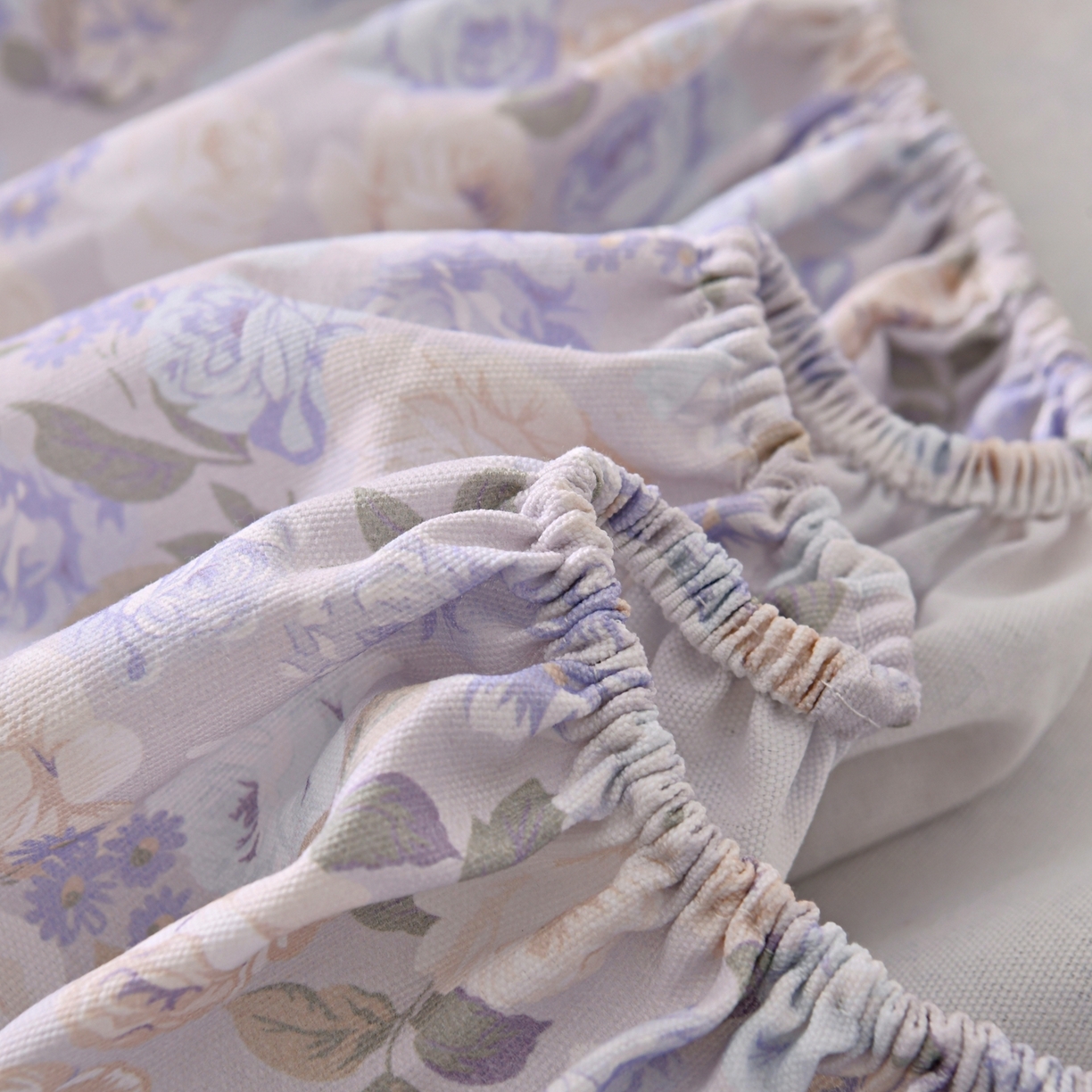 91家纺网 家纺一手货源 找家纺 悠米悠家 2026新款工艺款印花老粗布床笠单品床笠床笠单件凉席席子 柔紫花雾叙