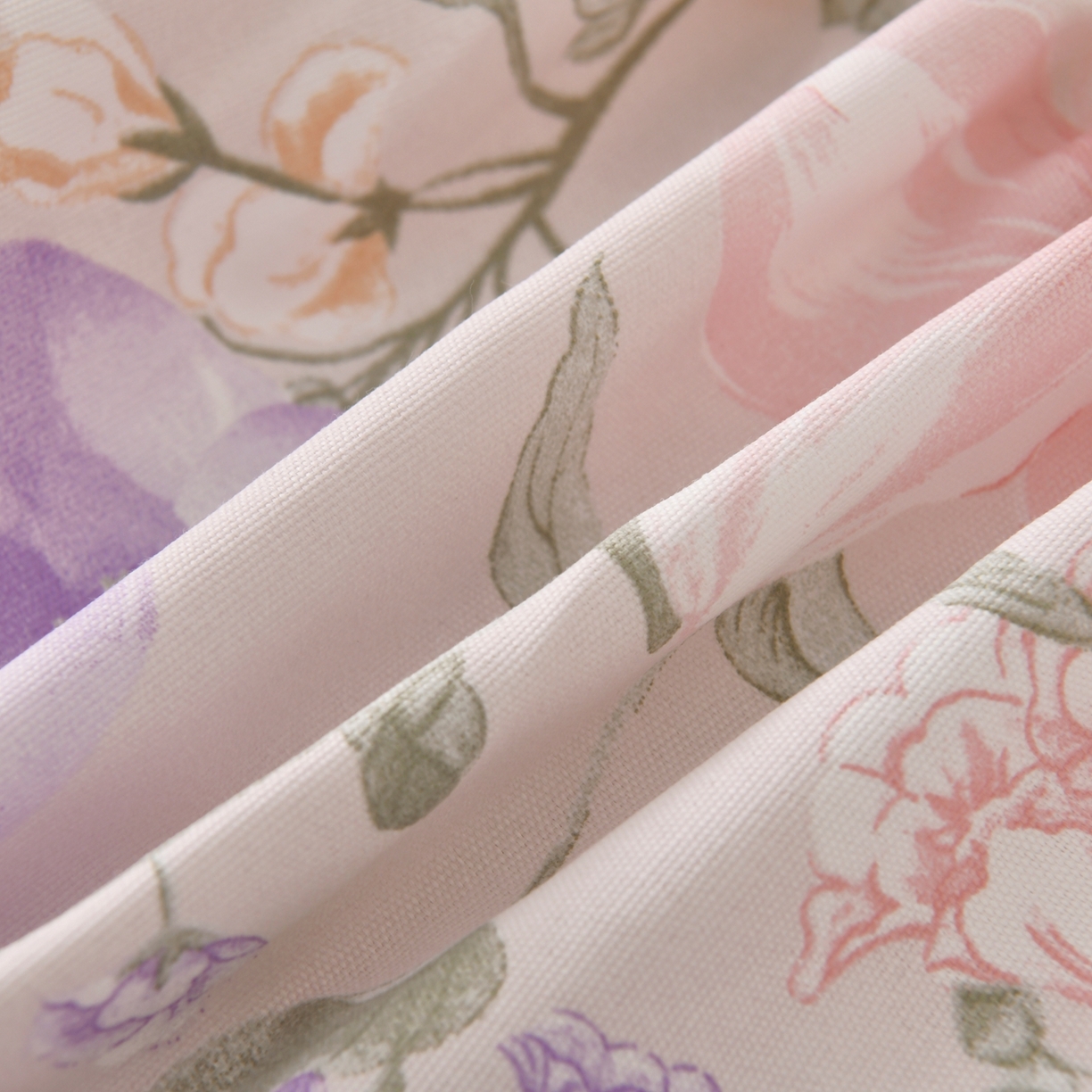 91家纺网 家纺一手货源 找家纺 悠米悠家 2026新款工艺款印花老粗布床笠单品床笠床笠单件凉席席子 柔紫虞美人