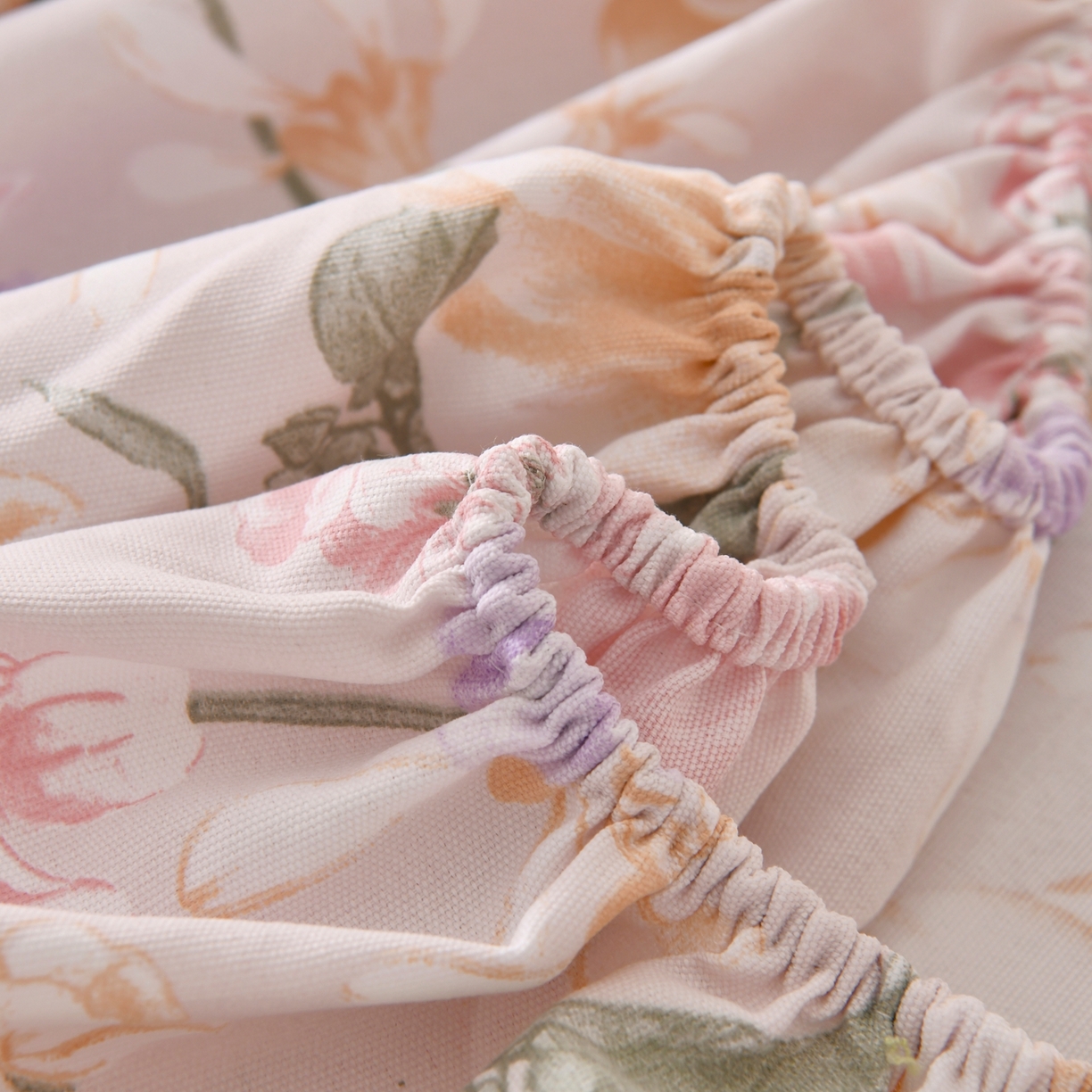 91家纺网 家纺一手货源 找家纺 悠米悠家 2026新款工艺款印花老粗布床笠单品床笠床笠单件凉席席子 柔紫虞美人