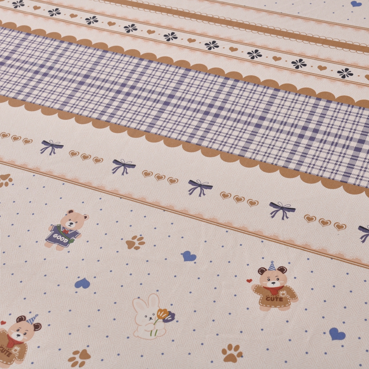 91家纺网 家纺一手货源 找家纺 悠米悠家 2026新款工艺款印花老粗布床笠单品床笠床笠单件凉席席子 熊趣日记