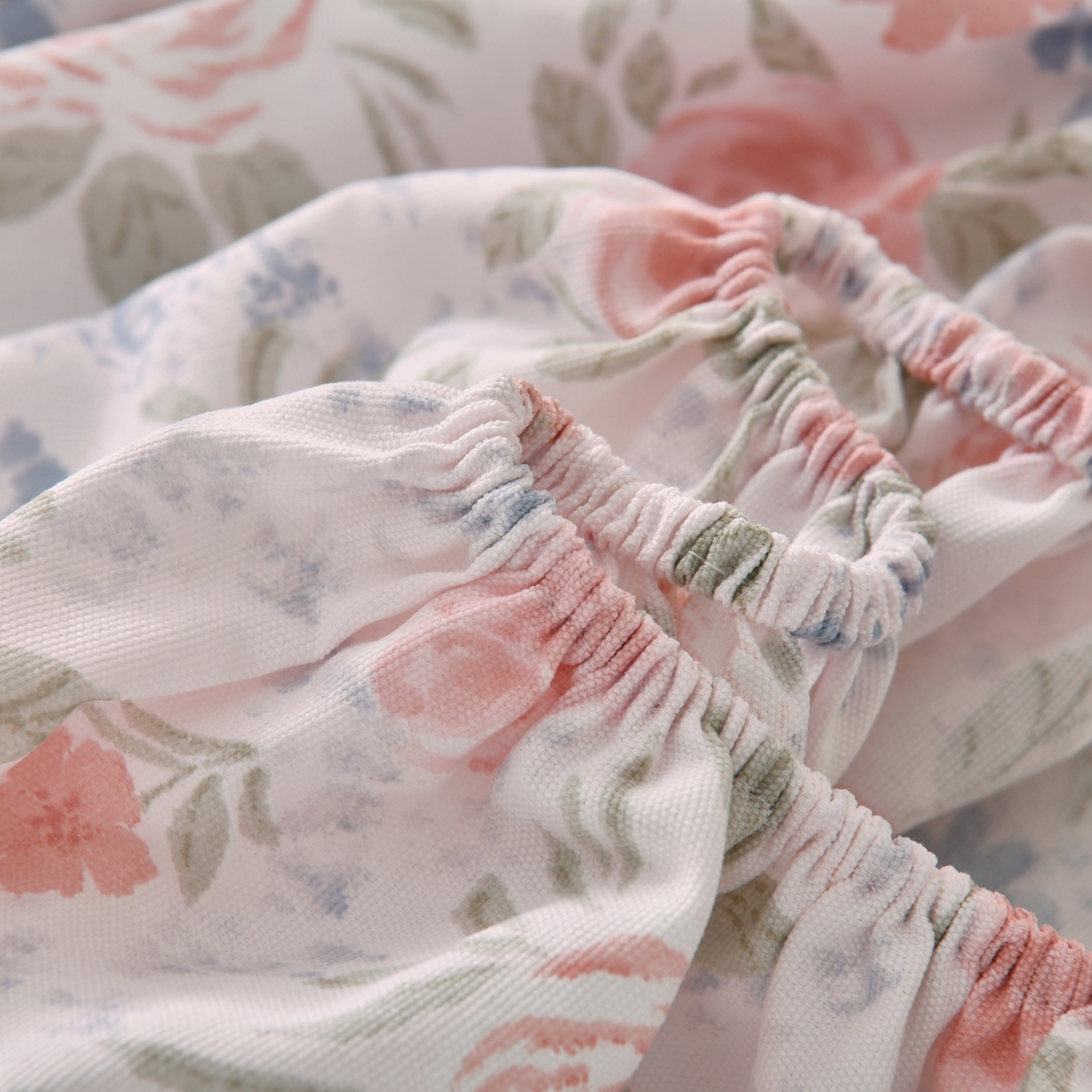 91家纺网 家纺一手货源 找家纺 悠米悠家 2026新款工艺款印花老粗布床笠单品床笠床笠单件凉席席子 烟粉花境织