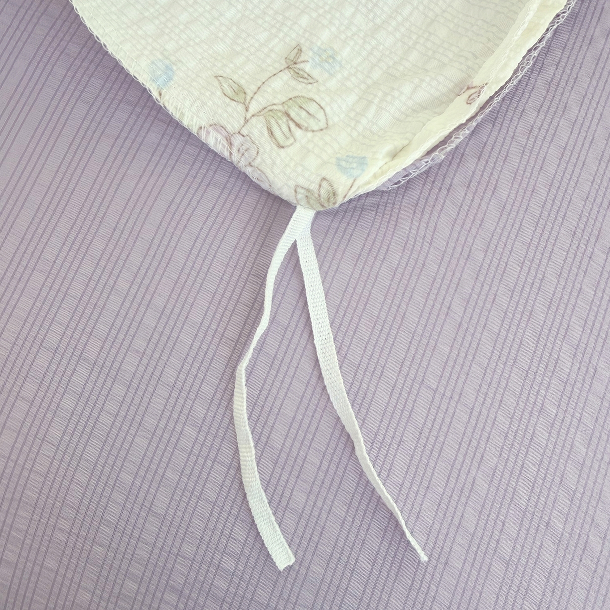 91家纺网 家纺一手货源 找家纺 悠米悠家 2026春夏新款高克重A类泡芙纱泡泡皱皱纱四件套 森眠小主-花园记-床单款