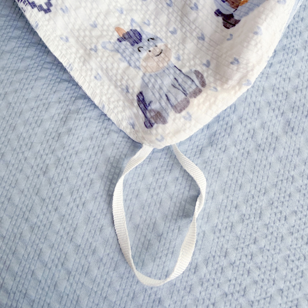 91家纺网 家纺一手货源 找家纺 悠米悠家 2026春夏新款高克重A类泡芙纱泡泡皱皱纱四件套 梦幻独角兽-床单款