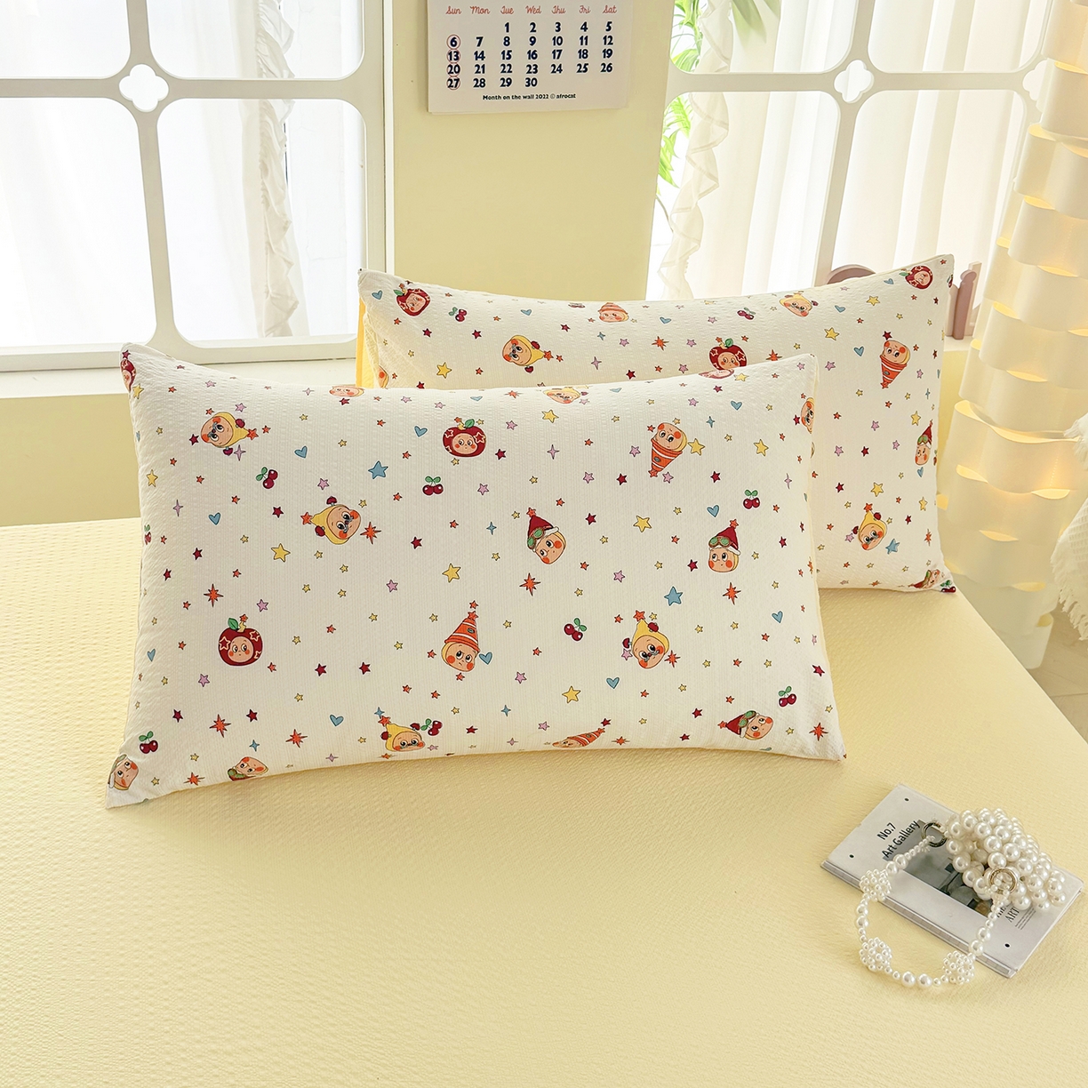 91家纺网 家纺一手货源 找家纺 悠米悠家 2026春夏新款高克重A类泡芙纱泡泡皱皱纱四件套 星梦游乐园-床单款