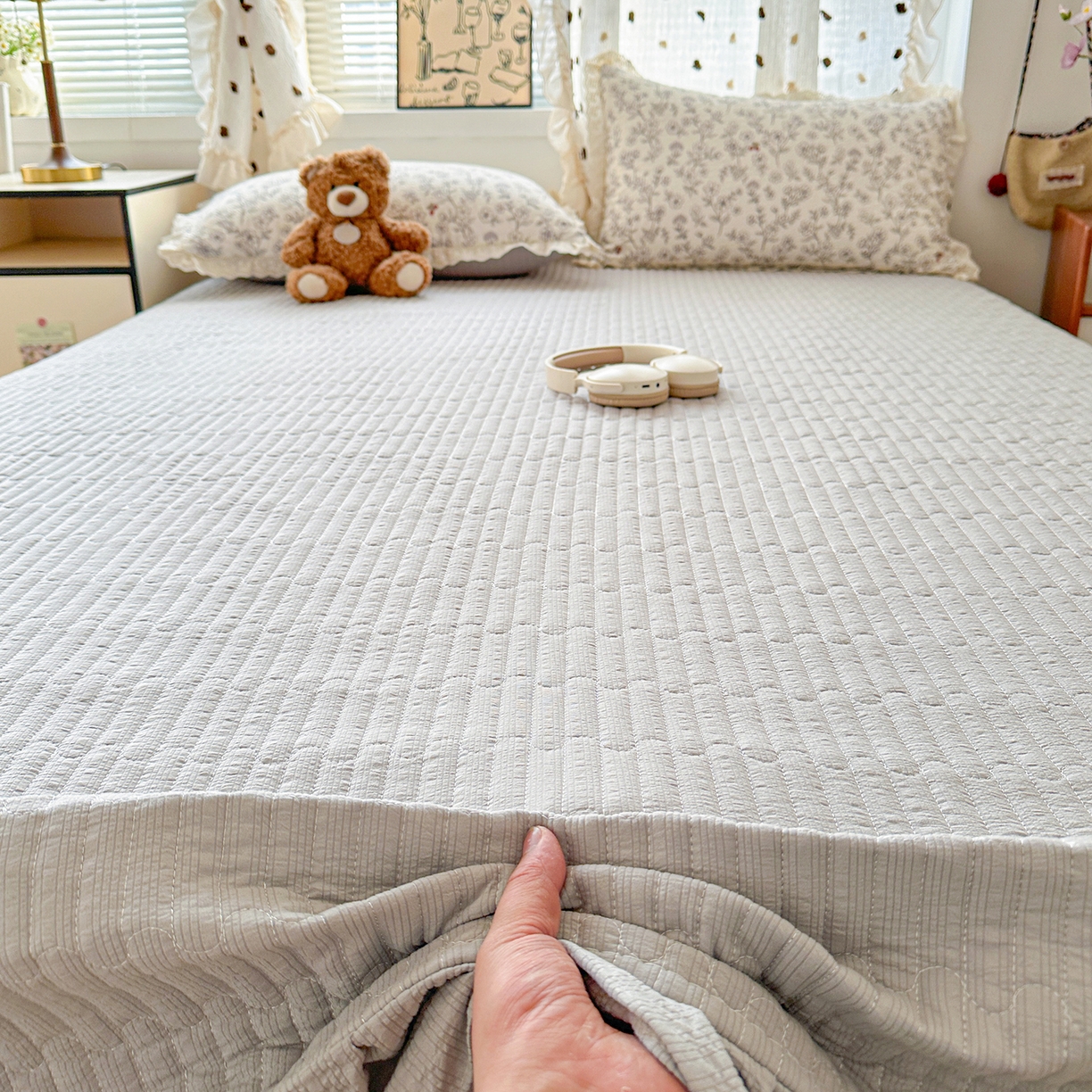 91家纺网 家纺一手货源 找家纺 富米莱（原臻工厂） 2026新款全新花边款泡芙双层纱夏凉被床盖床裙四件套 蕾丝花边-红豆生南国