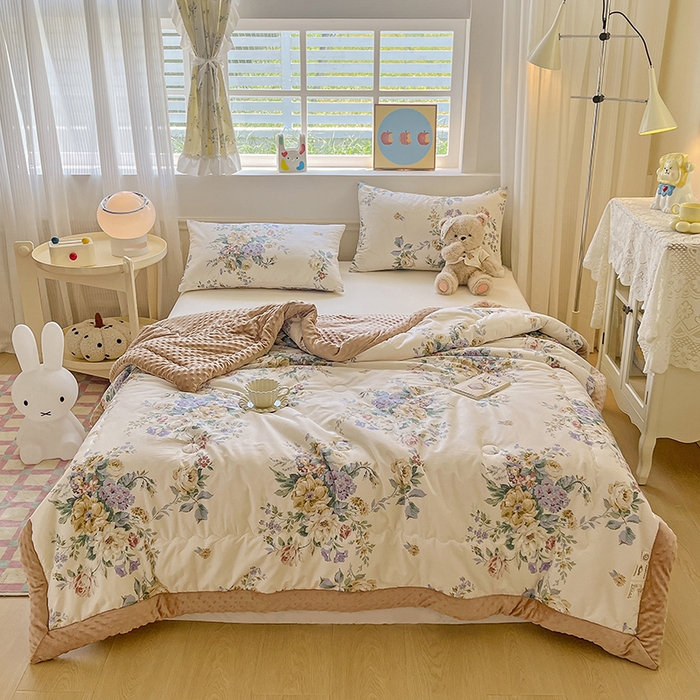 91家纺网 家纺一手货源 找家纺 （总）梦依依 2026新款A类全棉豆豆绒大豆被冬被春秋被豆豆被子被芯