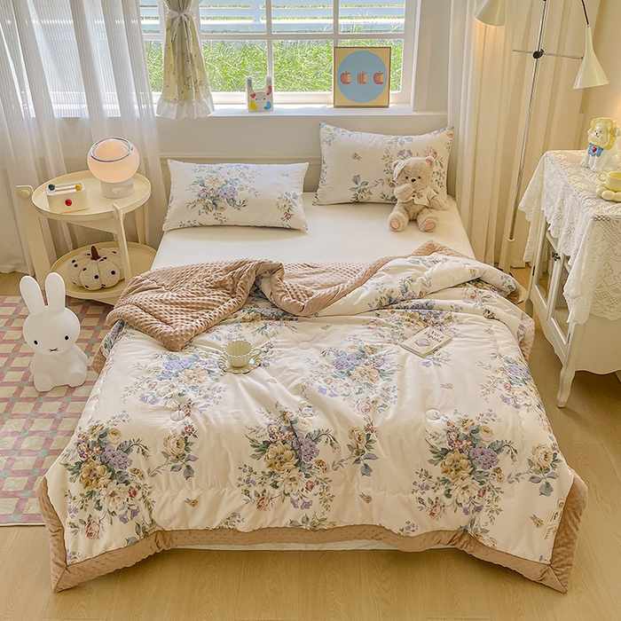 91家纺网 家纺一手货源 找家纺 （总）梦依依 2026新款A类全棉豆豆绒大豆被冬被春秋被豆豆被子被芯