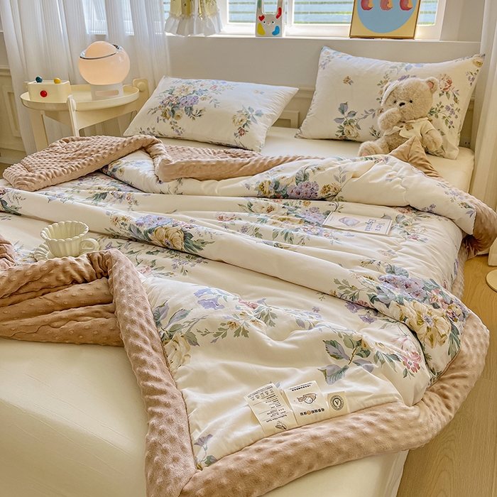 91家纺网 家纺一手货源 找家纺 （总）梦依依 2026新款A类全棉豆豆绒大豆被冬被春秋被豆豆被子被芯