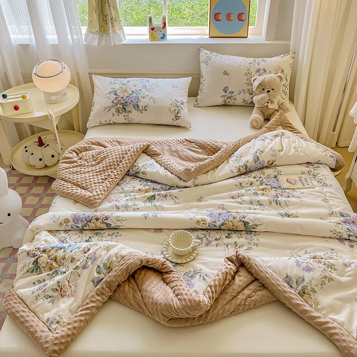 91家纺网 家纺一手货源 找家纺 （总）梦依依 2026新款A类全棉豆豆绒大豆被冬被春秋被豆豆被子被芯