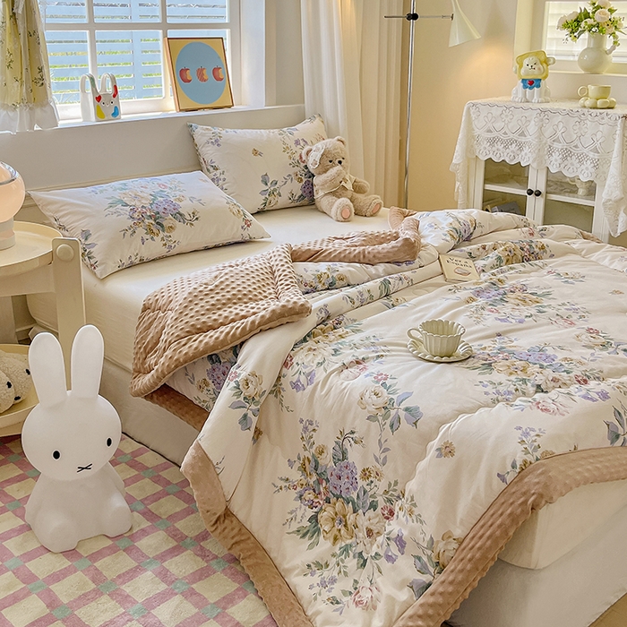 91家纺网 家纺一手货源 找家纺 （总）梦依依 2026新款A类全棉豆豆绒大豆被冬被春秋被豆豆被子被芯