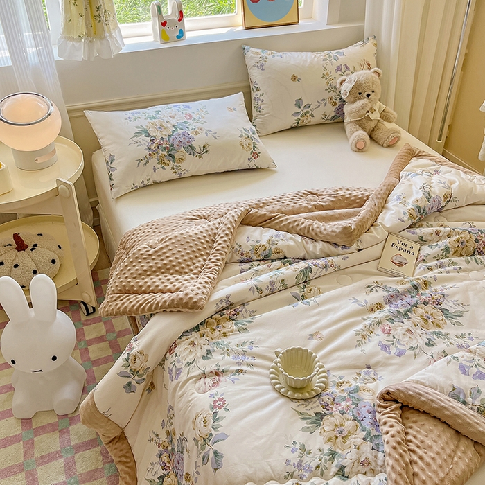 91家纺网 家纺一手货源 找家纺 （总）梦依依 2026新款A类全棉豆豆绒大豆被冬被春秋被豆豆被子被芯